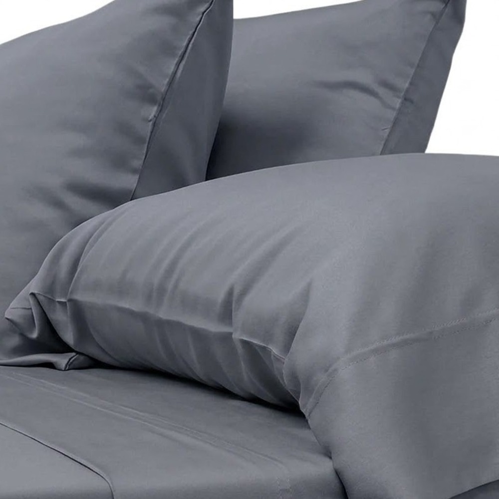 Cariloha Standard‎ Bamboo Twill Pillowcases 2-Pack Gray Cooling Odor Resistant